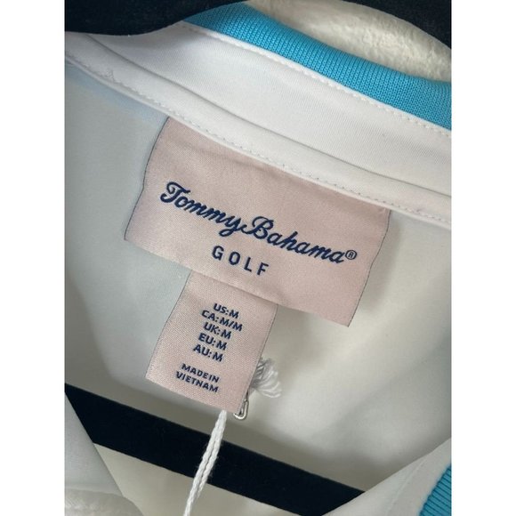 Tommy Bahama golf women's medium white short sleeve athletic polo 1/4 zip - Picture 2 of 7